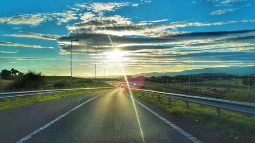 Country road at sunset