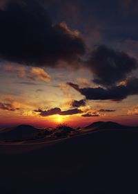 Scenic view of dramatic sky during sunset