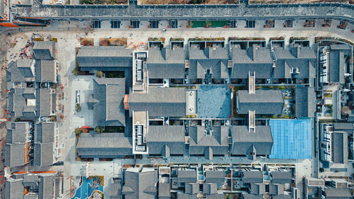 Aerial photography of traditional chinese architecture in the ancient city of jimo