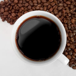 Directly above shot of coffee cup