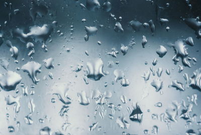 Full frame shot of wet glass window