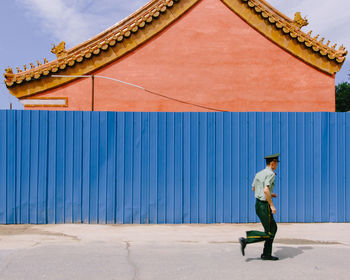 Man running on street