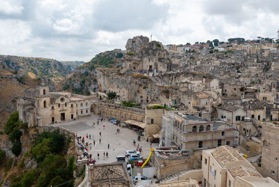 High angle view of townscape against sky