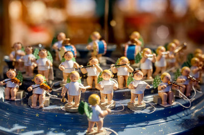 Close-up of toys for sale at market