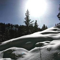 Scenic view of snow covered landscape against sky