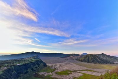 Scenic view of landscape against cloudy sky