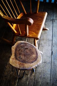 High angle view of empty coffee on table