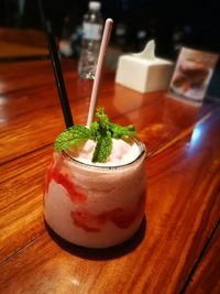 Close-up of drink on table