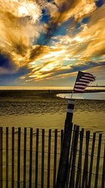 Scenic view of sea at sunset