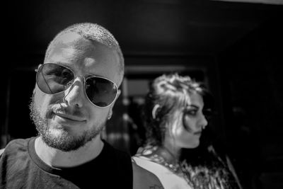 Portrait of young man wearing sunglasses