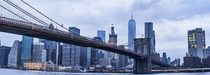 Low angle view of brooklyn bridge