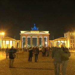 Tourists at night