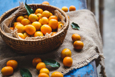 Close-up of fruits in basket