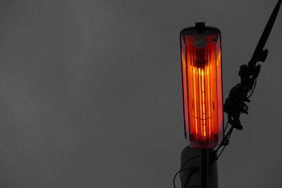 Low angle view of yellow lights