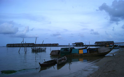 Boats in sea