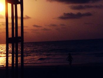 Scenic view of sea at sunset