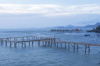 Pier on sea against sky