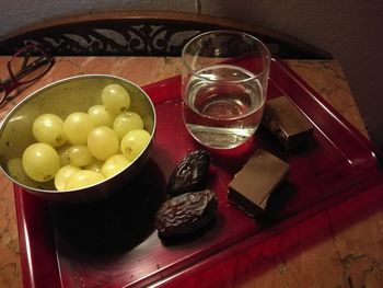 Close-up of fruits in bowl on table