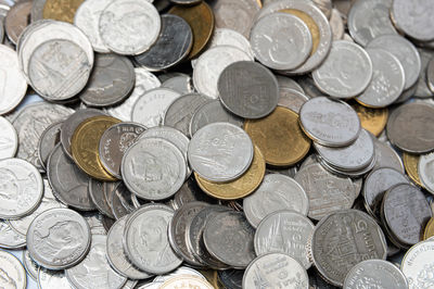 Full frame shot of coins