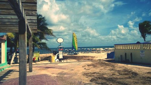 View of sea against cloudy sky