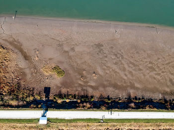 High angle view of beach