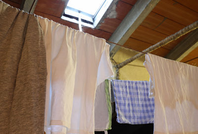 Low angle view of clothes drying