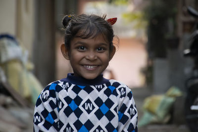 Portrait of happy indian young girl