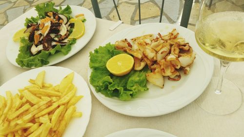 Close-up of food served in plate