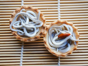 Close-up of served food in plate