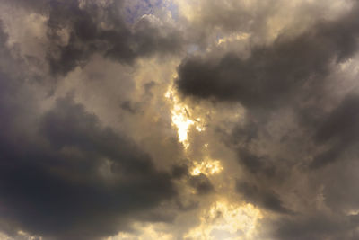 Low angle view of storm clouds in sky