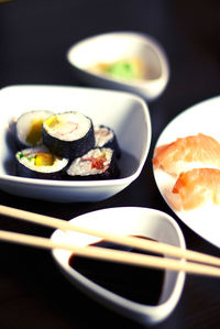 Close-up of food on table