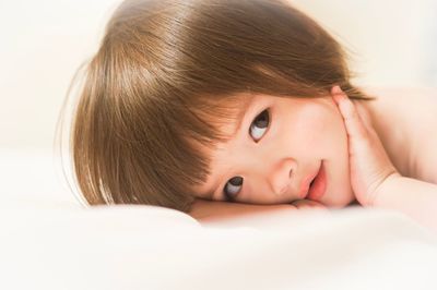 Close-up portrait of baby girl