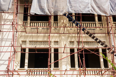 Low angle view of building at construction site