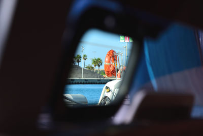 Close-up of car window