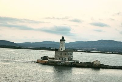 View of built structures with waterfront