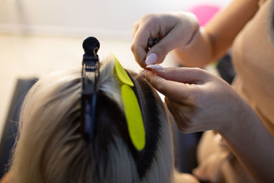 Close-up of woman working