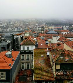 High angle view of townscape against sky