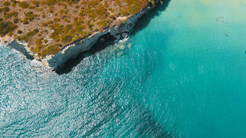 High angle view of sea from drone