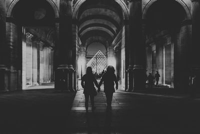 People walking in temple