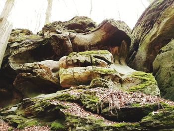 Low angle view of rock formation