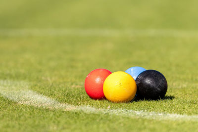 Close-up of ball on field