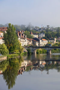 Bridge over river against clear sky