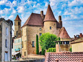 Low angle view of buildings against sky