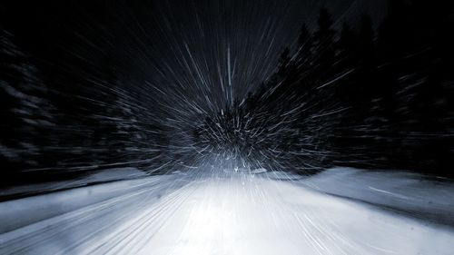 Blurred motion of illuminated sky at night