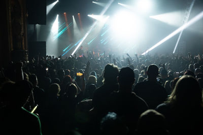 Crowd at an indoor music concert