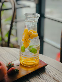 Close-up of drink on table