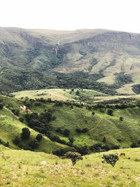 High angle view of landscape against sky