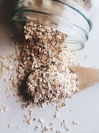 Close-up of cereals jar