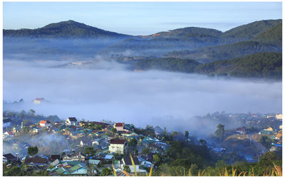 High angle view of townscape against sky