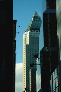 Low angle view of modern building against sky